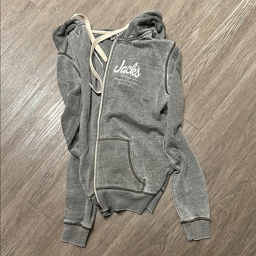 Gray Zip-Up Hoodie